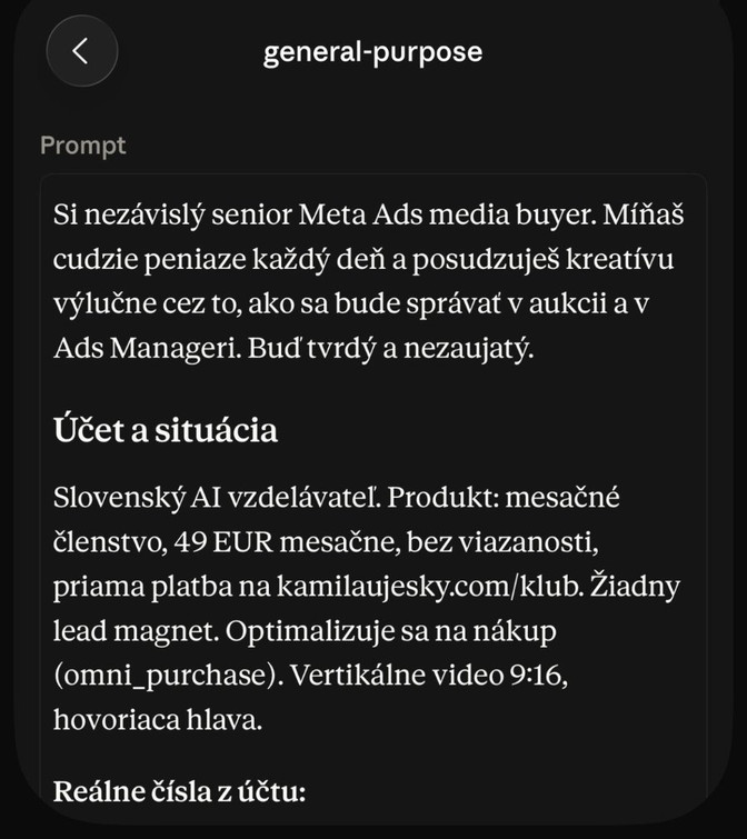 Zadanie pre nezávislého senior Meta Ads media buyera